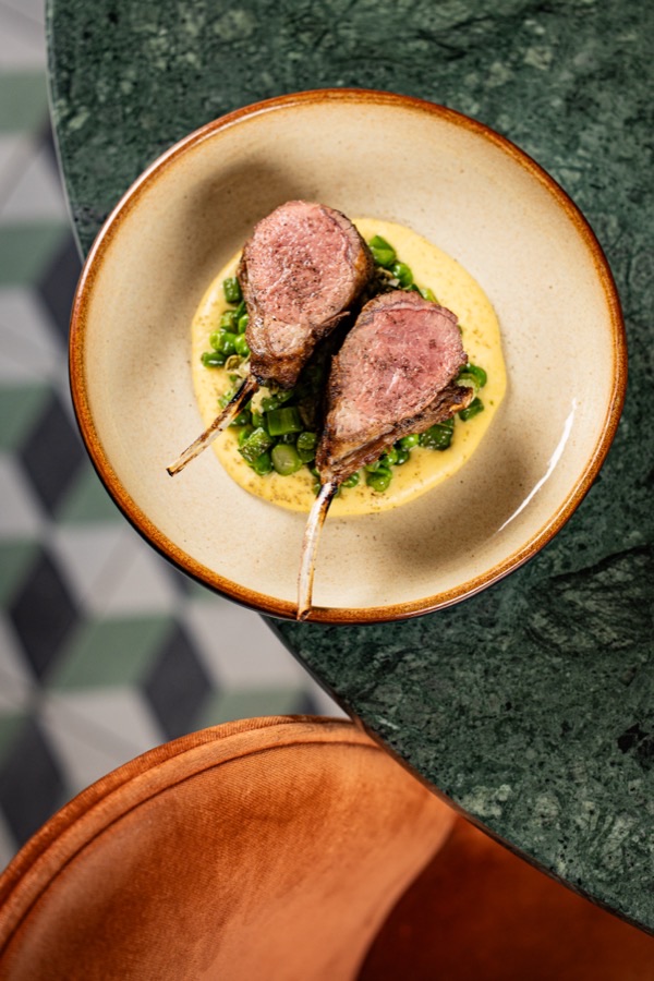 LAMB CHOPS ALLA GRIGLIA WITH SEASONAL VEGETABLES